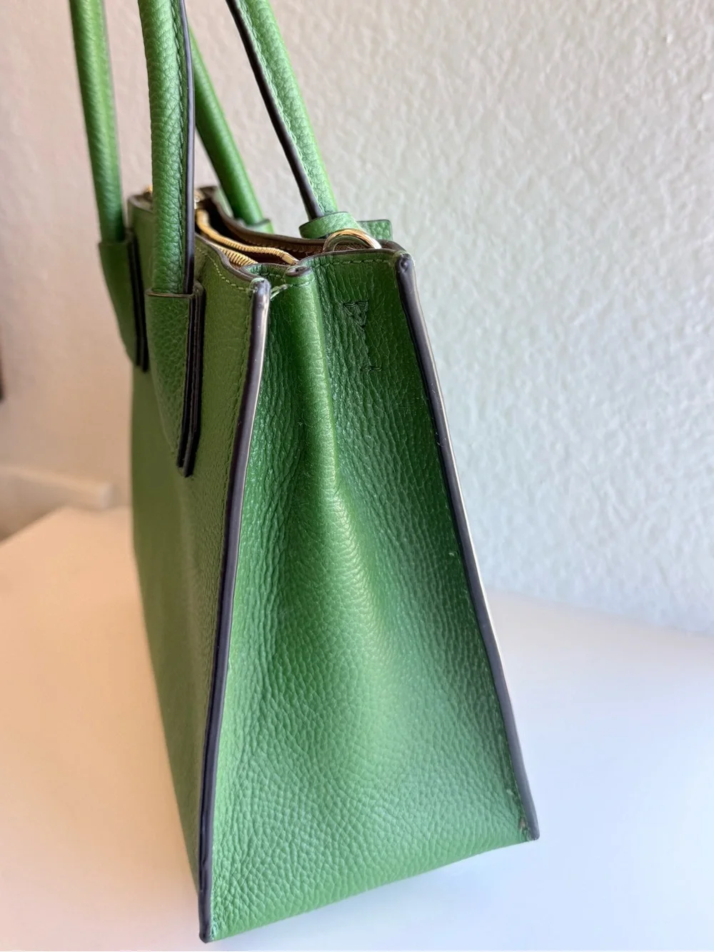 Michael Kors Mercer Medium Pebbled Leather Green Crossbody Hand Bag Purse